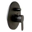 ALFI brand AB3101-BM Black Shower Valve with Rounded Lever Handle and Diverter