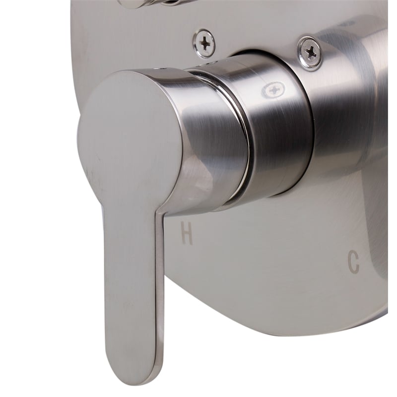 ALFI brand AB3101-BN Shower Valve Mixer with Rounded Lever Handle and Diverter