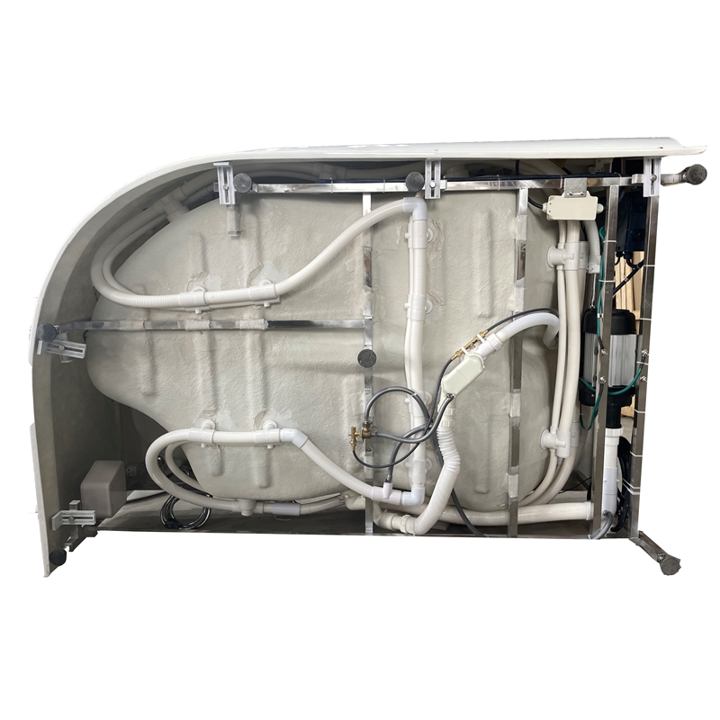 EAGO AM124ETL-L 6 ft Right Drain Corner Acrylic White Whirlpool Bathtub for Two