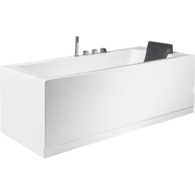 EAGO AM154ETL-L6 6 ft Acrylic White Rectangular Whirlpool Bathtub w Fixtures