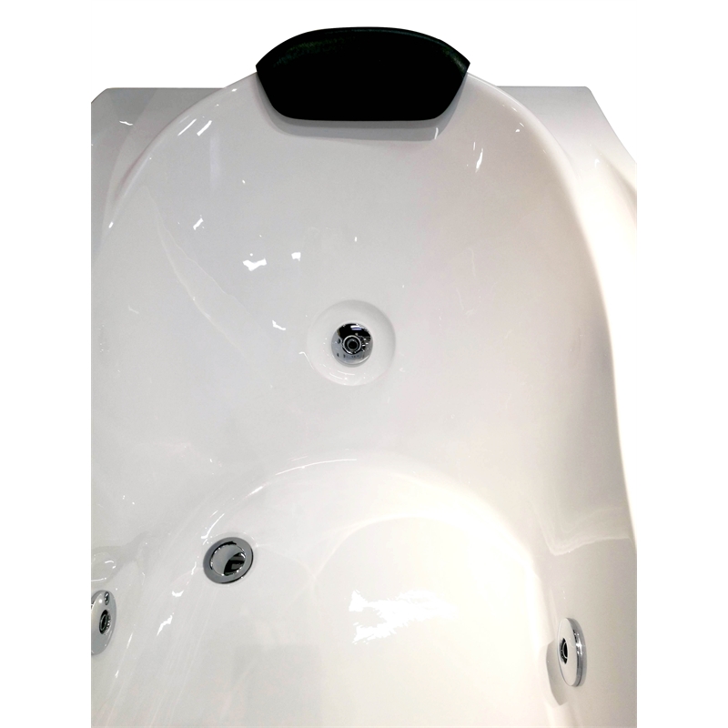 EAGO AM189ETL-L 6 ft Right Drain White Acrylic Whirlpool Bathtub w Fixtures