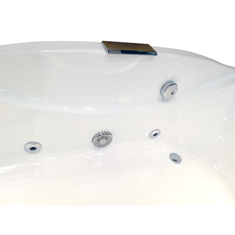 EAGO AM189ETL-L 6 ft Right Drain White Acrylic Whirlpool Bathtub w Fixtures