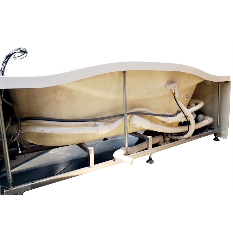 EAGO AM189ETL-R 6 ft Left Drain White Acrylic Whirlpool Bathtub w Fixtures