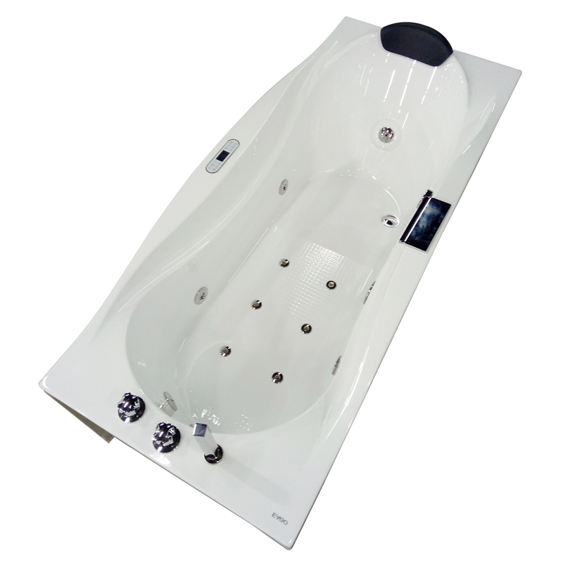 EAGO AM189ETL-R 6 ft Left Drain White Acrylic Whirlpool Bathtub w Fixtures
