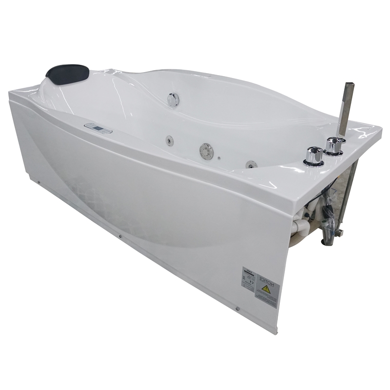 EAGO AM189ETL-R 6 ft Left Drain White Acrylic Whirlpool Bathtub w Fixtures