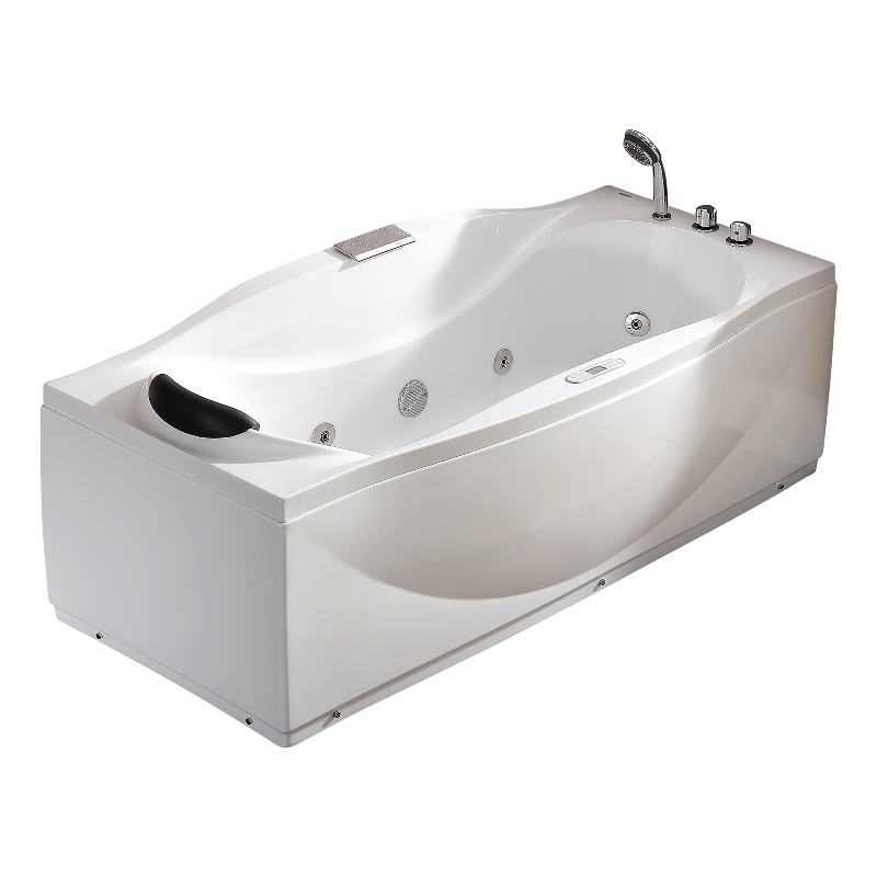 EAGO AM189ETL-R 6 ft Left Drain White Acrylic Whirlpool Bathtub w Fixtures
