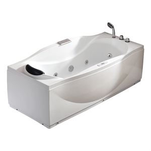 EAGO AM189ETL-R 6 ft Left Drain White Acrylic Whirlpool Bathtub w Fixtures