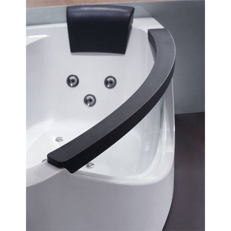 EAGO AM198ETL-L 5 ft Clear Rounded Left Corner White Acrylic Whirlpool Bathtub