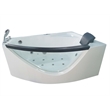 EAGO AM198ETL-L 5 ft Clear Rounded Left Corner White Acrylic Whirlpool Bathtub