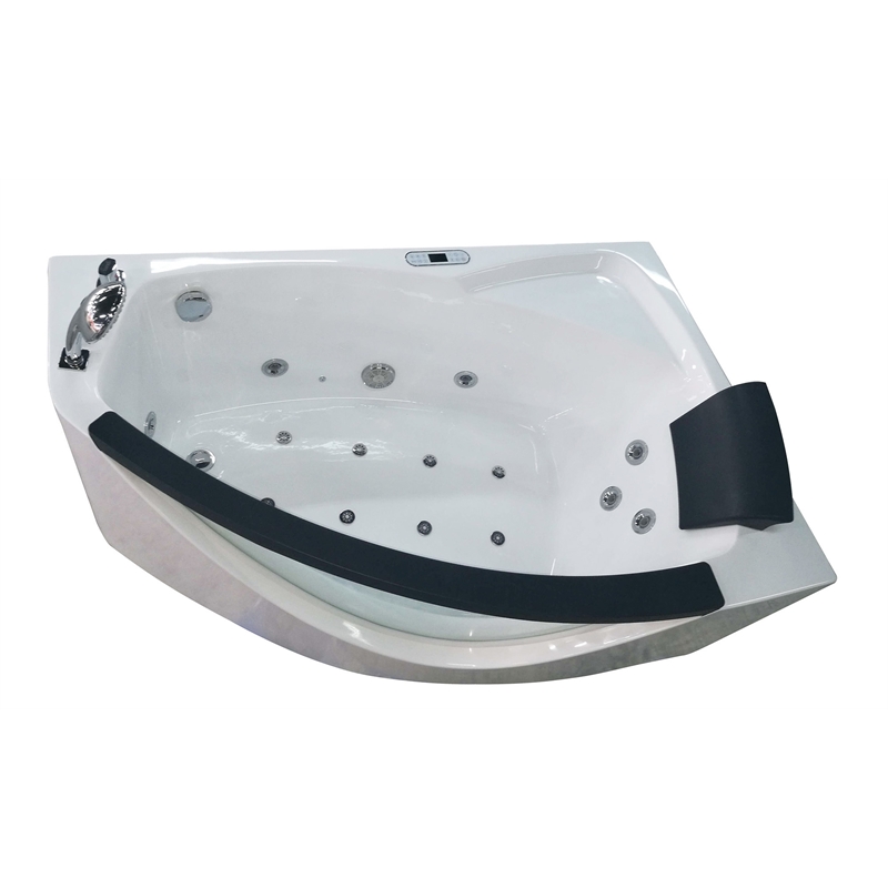 EAGO AM198ETL-L 5 ft Clear Rounded Left Corner White Acrylic Whirlpool Bathtub