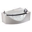 EAGO AM198ETL-L 5 ft Clear Rounded Left Corner White Acrylic Whirlpool Bathtub