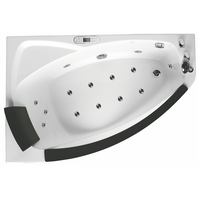 EAGO AM198ETL-R 5 ft Clear Rounded Right Corner White Acrylic Whirlpool Bathtub