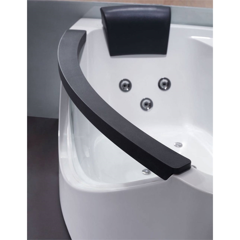EAGO AM198ETL-R 5 ft Clear Rounded Right Corner White Acrylic Whirlpool Bathtub