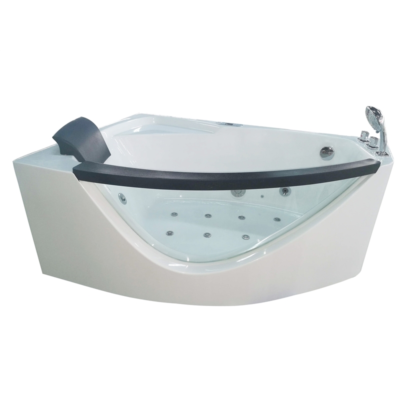EAGO AM198ETL-R 5 ft Clear Rounded Right Corner White Acrylic Whirlpool Bathtub