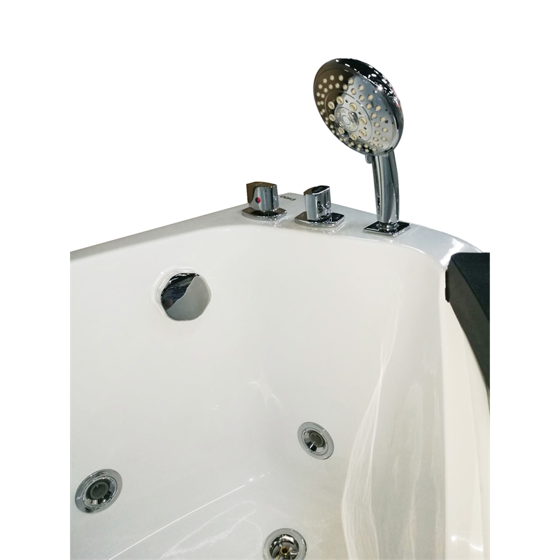EAGO AM198ETL-R 5 ft Clear Rounded Right Corner White Acrylic Whirlpool Bathtub