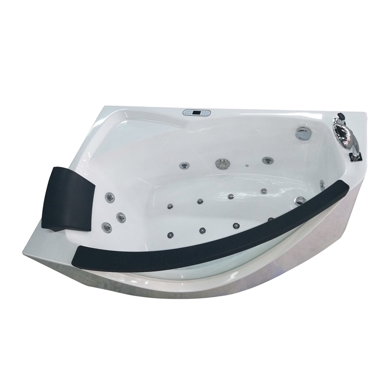 EAGO AM198ETL-R 5 ft Clear Rounded Right Corner White Acrylic Whirlpool Bathtub