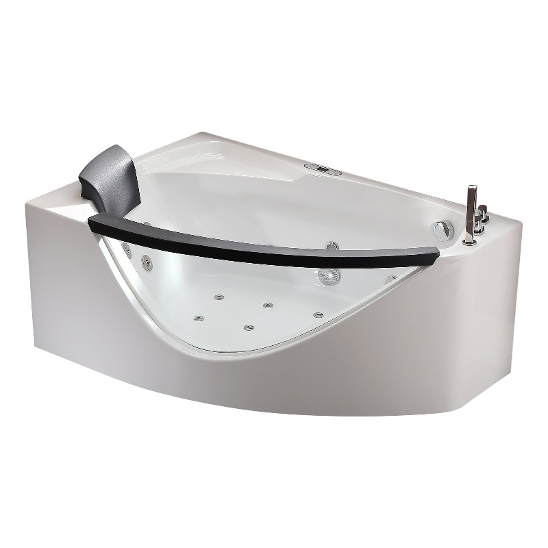 EAGO AM198ETL-R 5 ft Clear Rounded Right Corner White Acrylic Whirlpool Bathtub