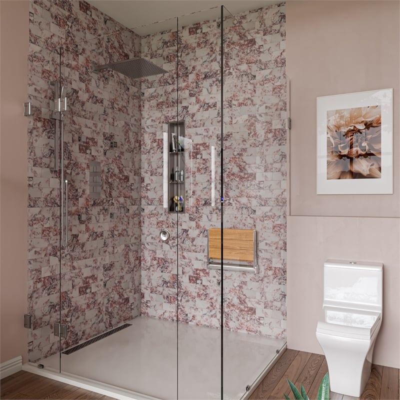 ALFI brand AB2901-BN 4-Way Thermostatic Valve Shower Mixer /w Square Knobs