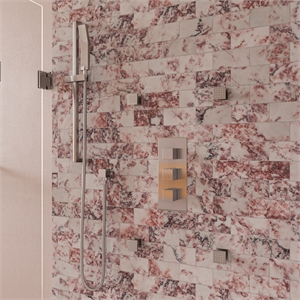 ALFI brand AB2901-BN 4-Way Thermostatic Valve Shower Mixer /w Square Knobs
