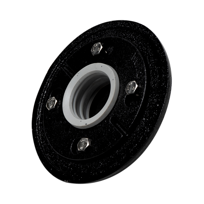 ALFI brand ABDB55CI Black Metal Shower Drain Base with Rubber Fitting