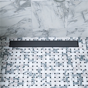 ALFI brand ABLD24B-BM 24&quot Black Matte Stainless Steel Linear Shower Drain with Solid Cover