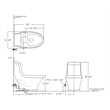 EAGO TB133 White Ceramic Single Flush One Piece Ceramic Toilet