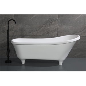 ALFI brand AB9960 67&quot White Matte Clawfoot Solid Surface Resin Bathtub