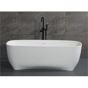 ALFI brand AB9980 67&quot White Matte Solid Surface Resin Bathtub