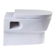 EAGO WD332 White Ceramic Round Modern Wall Mount Dual Flush Toilet Bowl