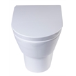 EAGO WD332 White Ceramic Round Modern Wall Mount Dual Flush Toilet Bowl