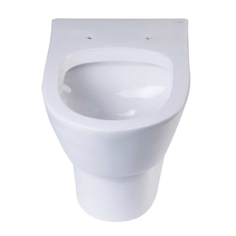 EAGO WD332 White Ceramic Round Modern Wall Mount Dual Flush Toilet Bowl