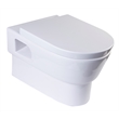 EAGO WD332 White Ceramic Round Modern Wall Mount Dual Flush Toilet Bowl
