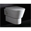 EAGO WD332 White Ceramic Round Modern Wall Mount Dual Flush Toilet Bowl