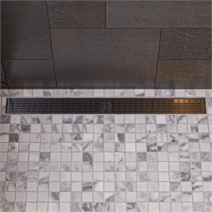 ALFI brand ABLD47D 47&quot Stainless Steel Linear Shower Drain with Groove Lines