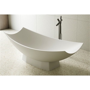 ALFI brand AB9992 White Matte 71&quot Solid Surface Resin Free Standing Hammock Style Bathtub