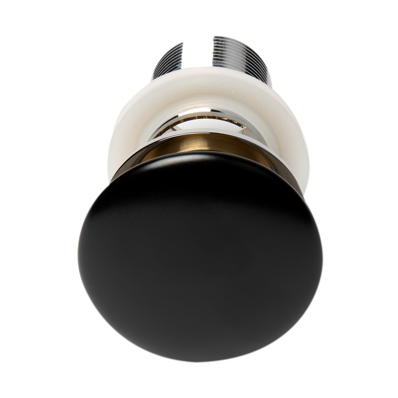 ALFI brand AB8056-BM Black Mushroom Top Pop Up Drain for Sinks with Overflow