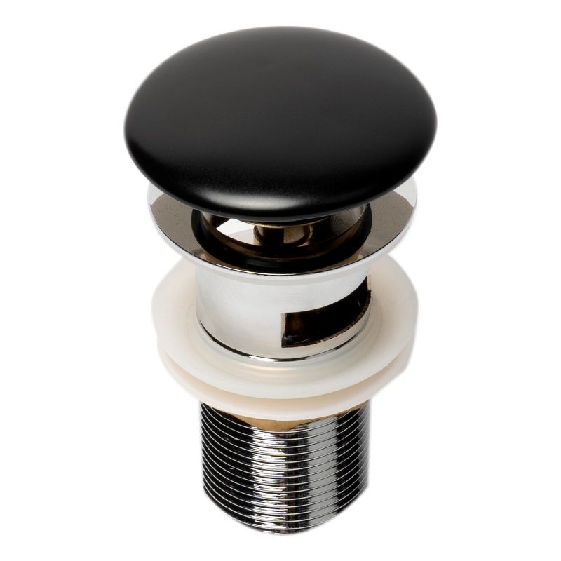ALFI brand AB8056-BM Black Mushroom Top Pop Up Drain for Sinks with Overflow