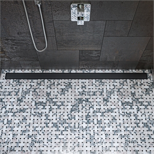ALFI brand ABLD59B-BM 59&quot Black Matte Stainless Steel Linear Shower Drain with Solid Cover