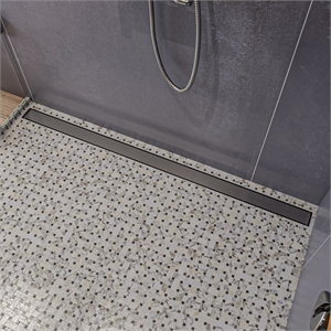 ALFI brand ABLD59B-BSS 59&quot Stainless Steel Linear Shower Drain with Solid Cover