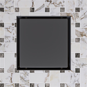 ALFI brand ABSD55B-BM 5&quot x 5&quot Black Matte Square Stainless Steel Shower Drain with Solid Cover