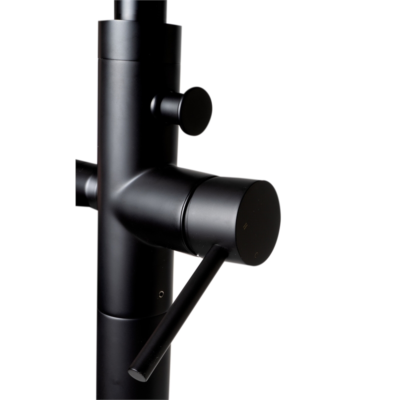 ALFI brand AB2534-BM Black Floor Mount Tub Filler Mixer w Hand Held Shower Head