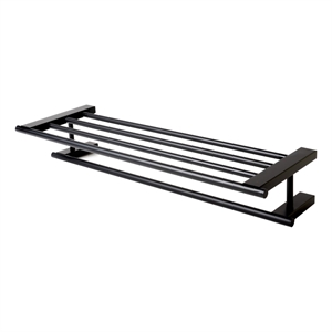 ALFI brand AB9564-BM Black Matte 26&quot Towel Bar & Shelf