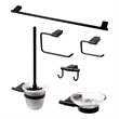 ALFI brand AB9515-BM Black Matte 6 Piece Bath Accessory Set