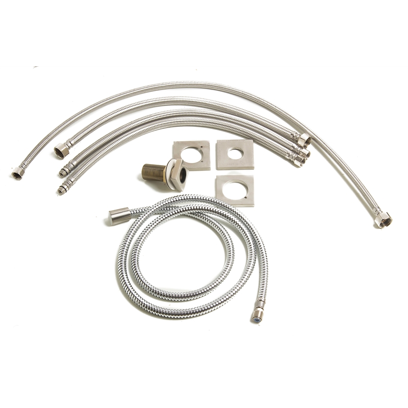 ALFI brand AB2322-BN Gray Metal Tub Filler and Square Hand Held Shower Head
