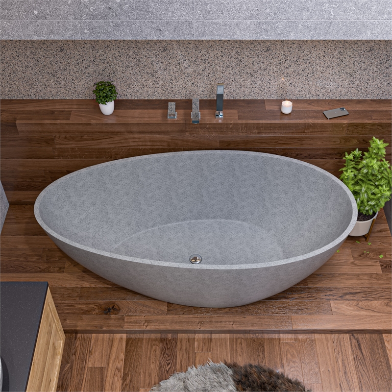 ALFI brand AB2322-PC Gray Metal Tub Filler and Square Hand Held Shower Head