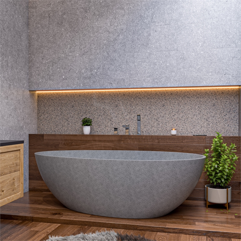ALFI brand AB2322-PC Gray Metal Tub Filler and Square Hand Held Shower Head