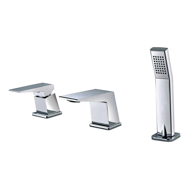ALFI brand AB2464-PC Polished Chrome 3 Hole Tub Filler & Shower Head