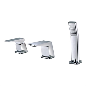 ALFI brand AB2464-PC Polished Chrome 3 Hole Tub Filler & Shower Head