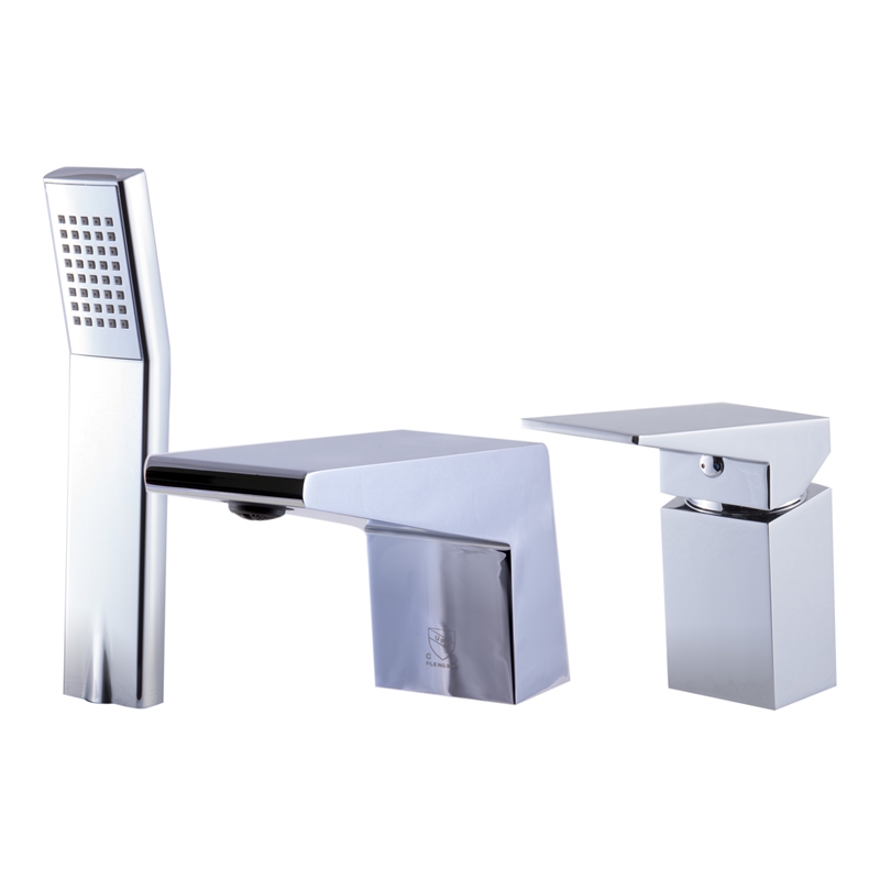 ALFI brand AB2464-PC Polished Chrome 3 Hole Tub Filler & Shower Head