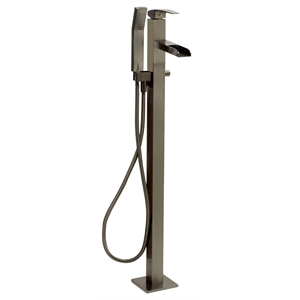 ALFI brand AB2843-BN Nickel Single Hole Floor Mounted Waterfall Tub Filler